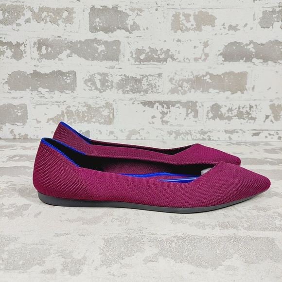 NEW Rothy's The Flat Purple Knit Pointy Toe Slip On Loafers X453 - Picture 3 of 10